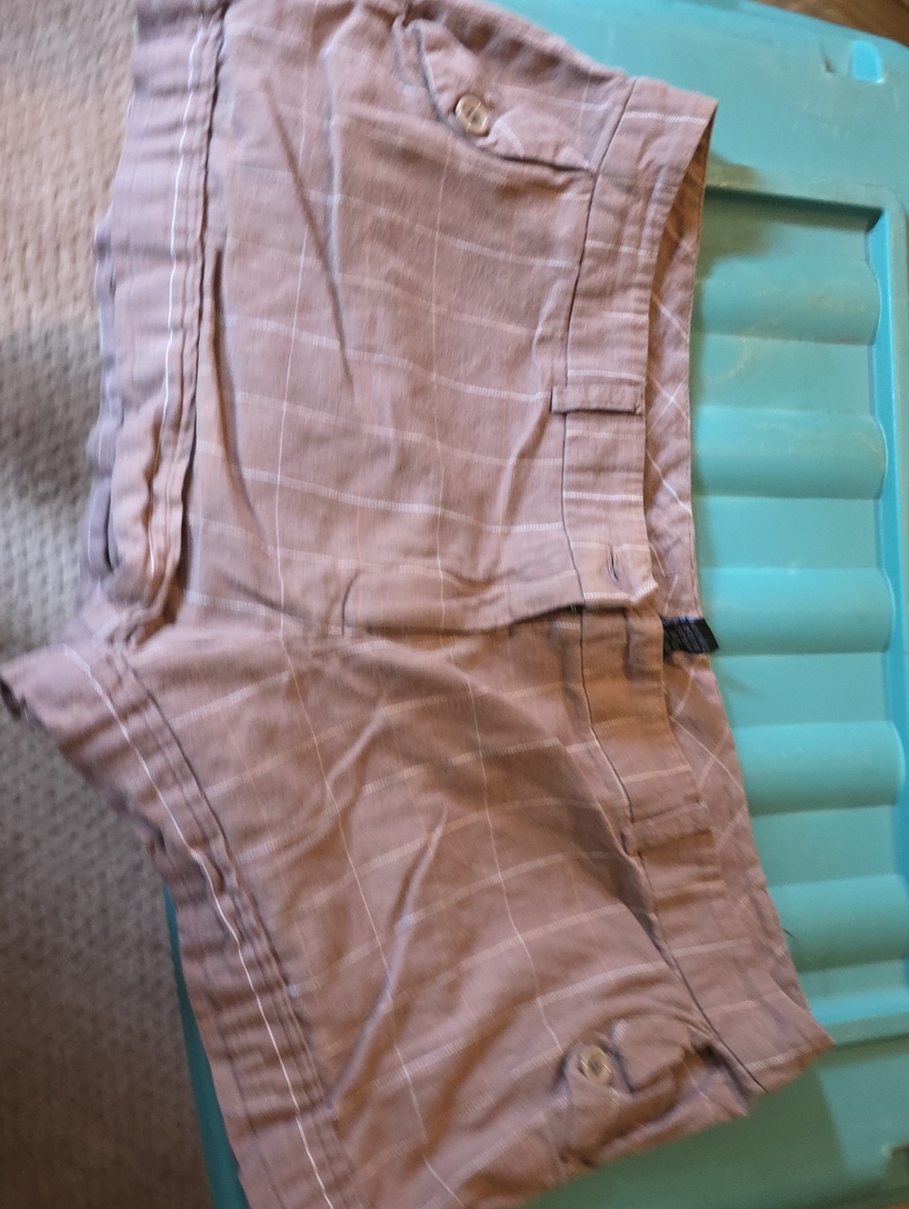 Tracy Evans Beige Plaid Women's Shorts